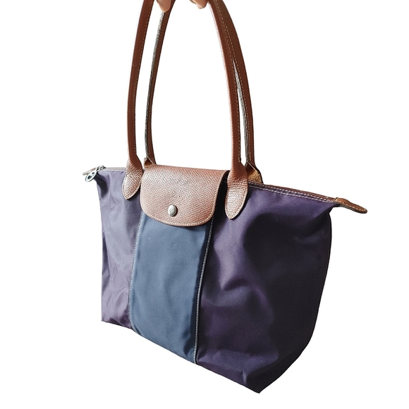 Longchamp Small Purple & Navy Shoulder Tote Bag - Picture 16 of 16
